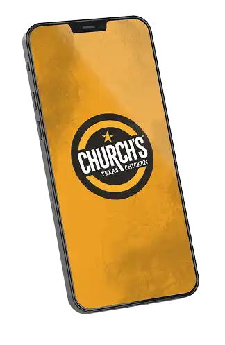 Church's Texas Chicken app on phone